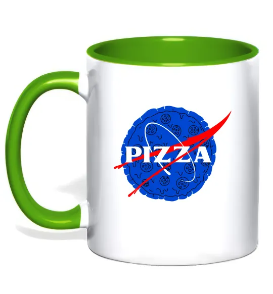 Чашка с цветной ручкой Pizza Nasa Лаймовый фото