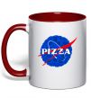 Чашка з кольоровою ручкою Pizza Nasa Червоний фото