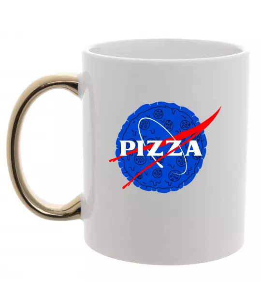 Чашка с цветной ручкой Pizza Nasa Золото фото
