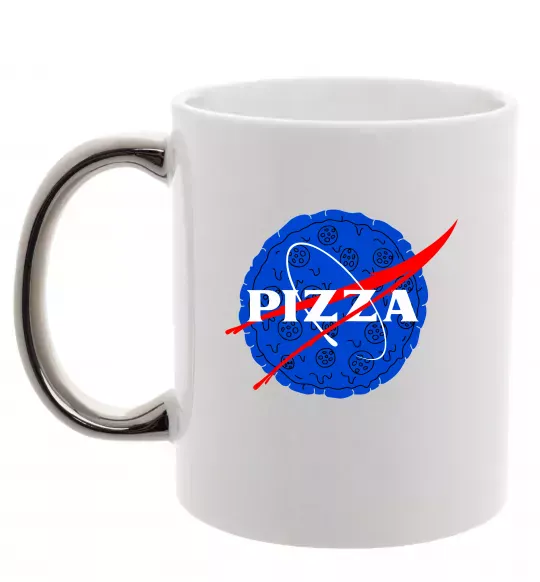 Чашка с цветной ручкой Pizza Nasa Серебро фото