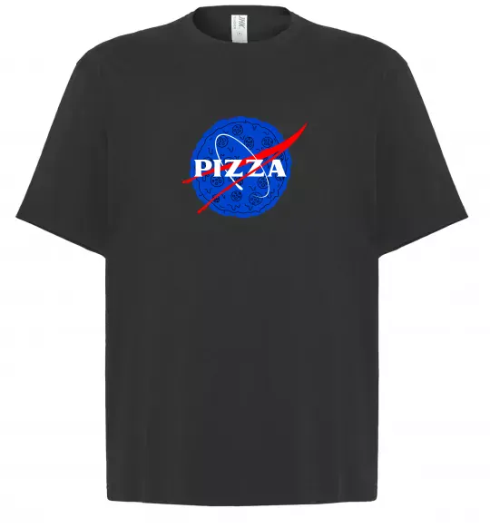 Футболка Оверсайз Pizza Nasa Черный фото