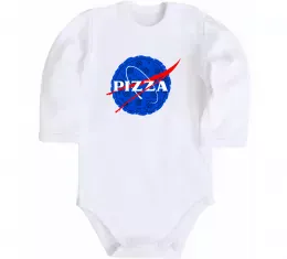 Дитячий бодік Pizza Nasa Білий фото