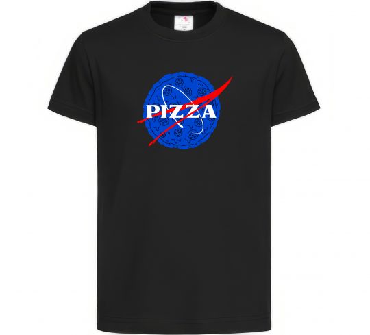 Дитяча футболка Pizza Nasa Чорний фото