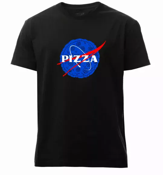 Мужская премиум футболка Pizza Nasa Черный фото