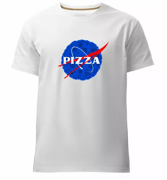 Мужская премиум футболка Pizza Nasa Белый фото