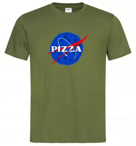 Чоловіча футболка Pizza Nasa Оливковий фото