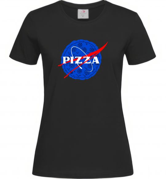 Женская футболка Pizza Nasa Черный фото