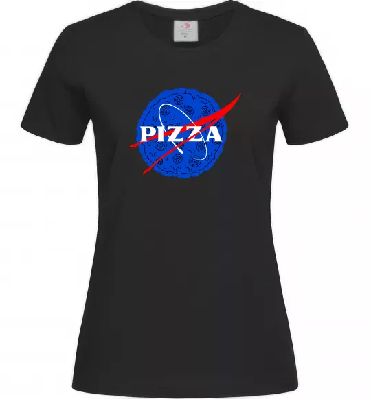 Жіноча футболка Pizza Nasa Чорний фото