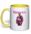 Чашка з кольоровою ручкою Shrexy Сонячно жовтий фото