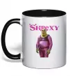 Чашка з кольоровою ручкою Shrexy Чорний фото