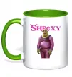 Чашка з кольоровою ручкою Shrexy Зелений фото