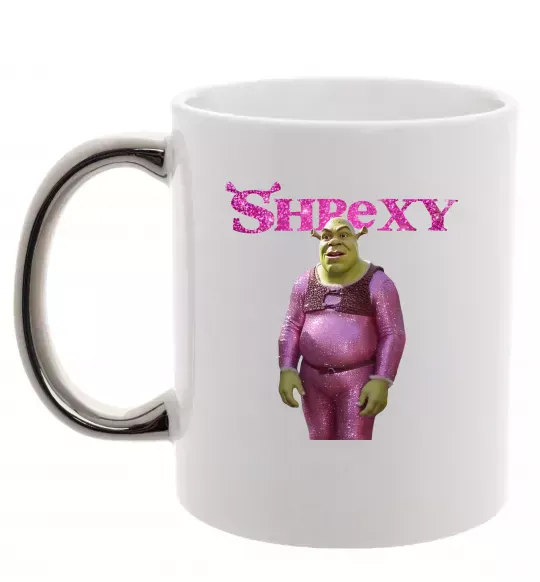 Чашка з кольоровою ручкою Shrexy Срібло фото