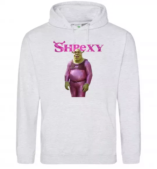 Мужская толстовка (худи) Shrexy Серый меланж фото