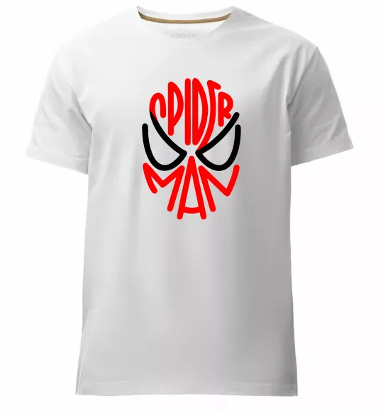 Чоловіча преміум футболка Spider man обличчя Білий фото