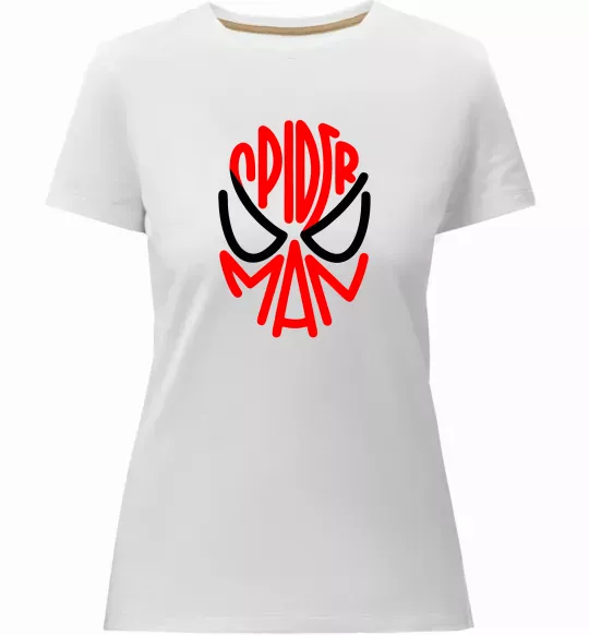 Жіноча преміум футболка Spider man обличчя Білий фото