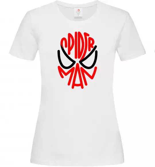 Жіноча футболка Spider man обличчя Білий фото