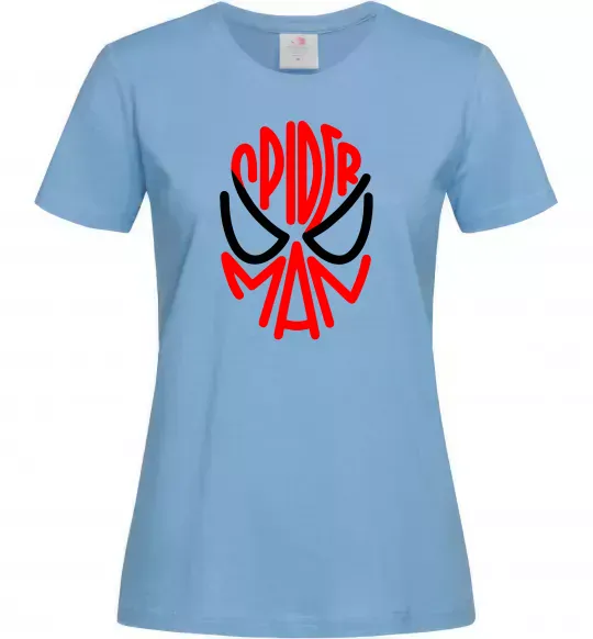 Жіноча футболка Spider man обличчя Блакитний фото
