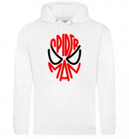 Мужская толстовка (худи) Spider man обличчя Белый фото
