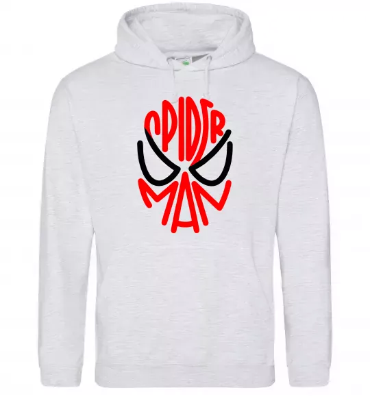 Жіноча толстовка (худі) Spider man обличчя Сірий меланж фото