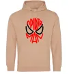 Жіноча толстовка (худі) Spider man обличчя Пісочний Жіноча толстовка (худі) Spider man обличчя Пісочний фото