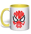 Чашка з кольоровою ручкою Spider man обличчя Лимонний Чашка з кольоровою ручкою Spider man обличчя Лимонний фото