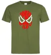 Чоловіча футболка Spider man обличчя Оливковий фото
