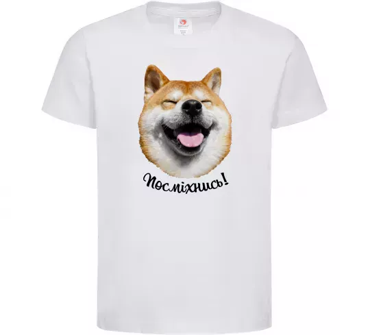 Детская футболка Акіта-іну посміхнись Белый фото