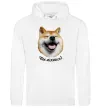 Женская толстовка (худи) Акіта-іну посміхнись Белый фото