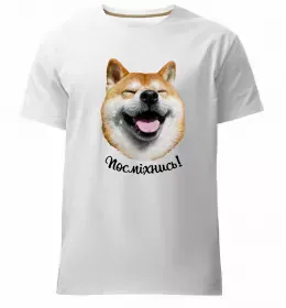 Мужская премиум футболка Сіба-іну в тренді Белый фото
