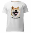 Мужская премиум футболка Акіта-іну посміхнись Белый фото