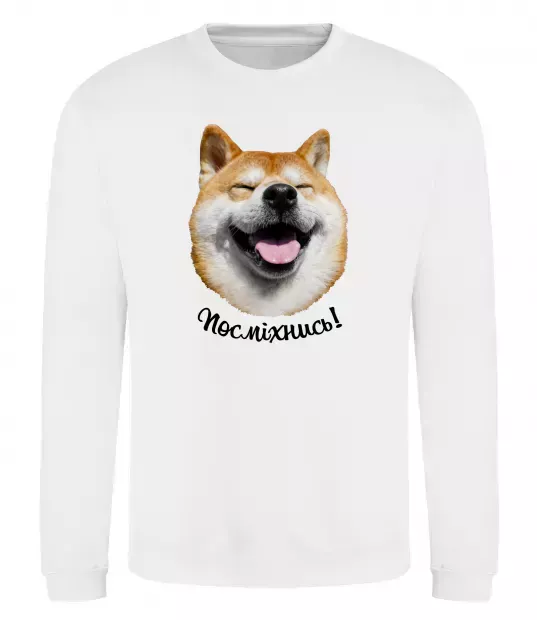Свитшот Акіта-іну посміхнись Белый фото