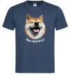 Чоловіча футболка Акіта-іну посміхнись Темно-синій фото