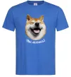 Чоловіча футболка Акіта-іну посміхнись Яскраво-синій фото