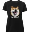 Жіноча преміум футболка Акіта-іну посміхнись Чорний фото