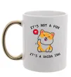 Чашка з кольоровою ручкою It`s not a fox it`s a shiba inu Золото Чашка з кольоровою ручкою It`s not a fox it`s a shiba inu Золото фото