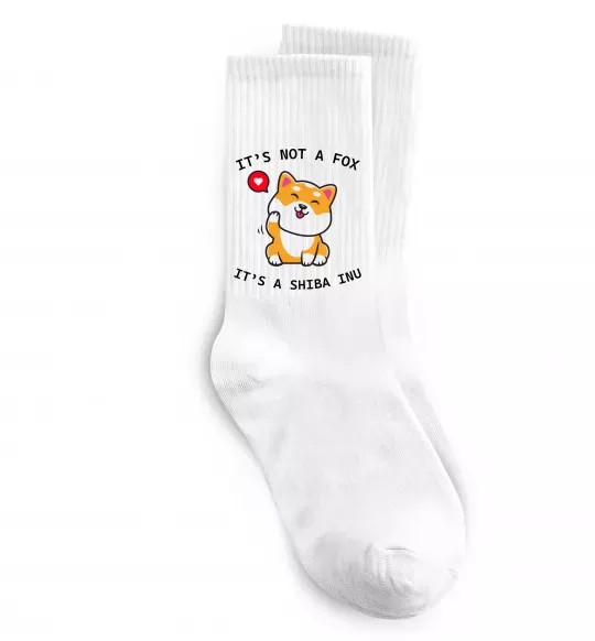 Носки It`s not a fox it`s a shiba inu Белый фото