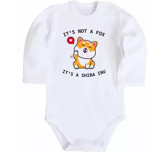 Дитячий бодік It`s not a fox it`s a shiba inu Білий фото