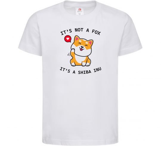 Детская футболка It`s not a fox it`s a shiba inu Белый фото