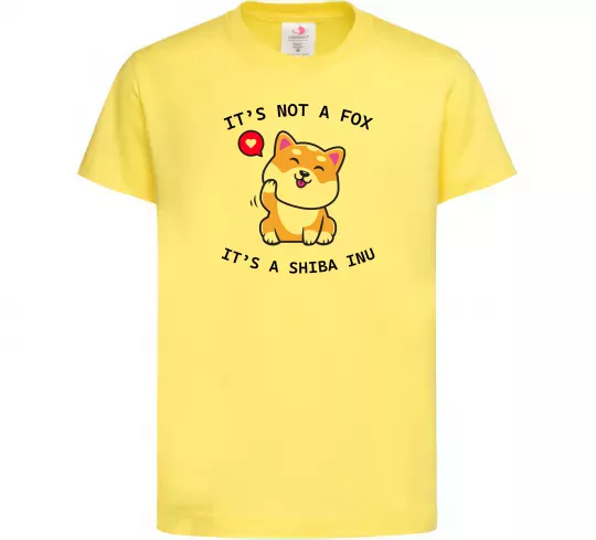Детская футболка It`s not a fox it`s a shiba inu Лимонный фото