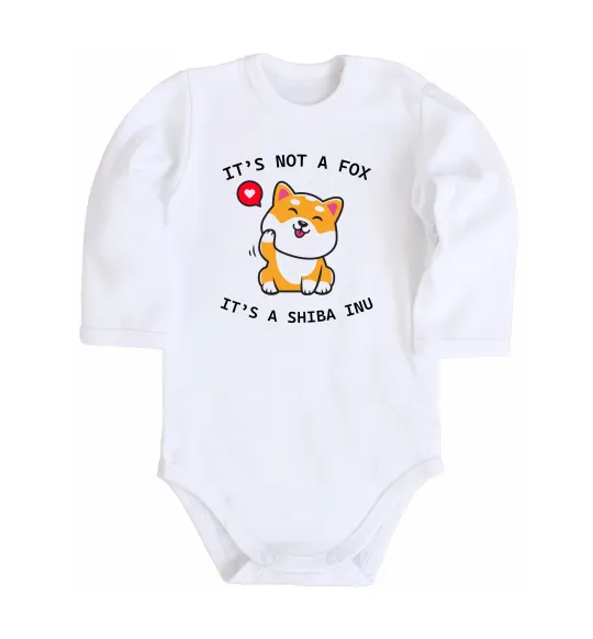 Дитячий бодік It`s not a fox it`s a shiba inu Білий фото