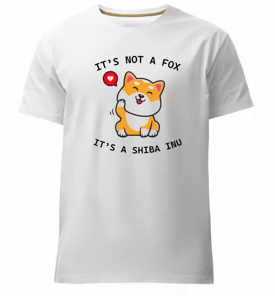 Мужская премиум футболка It`s not a fox it`s a shiba inu Белый фото