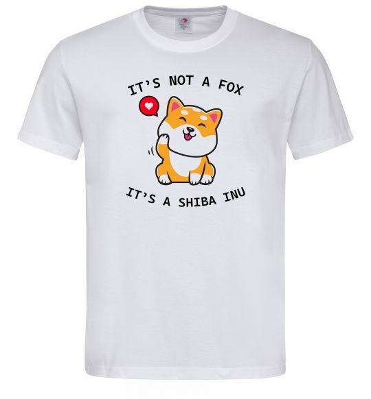 Мужская футболка It`s not a fox it`s a shiba inu Белый фото