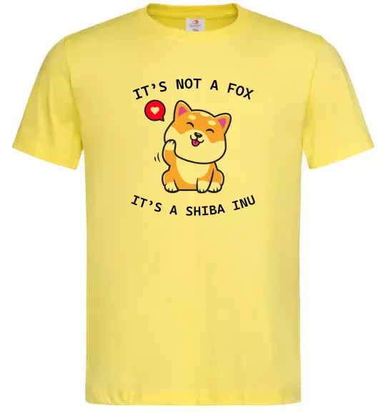 Мужская футболка It`s not a fox it`s a shiba inu Лимонный фото