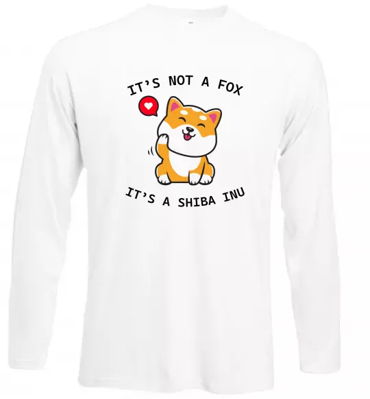 Лонгслив It`s not a fox it`s a shiba inu Белый фото