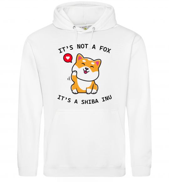 Чоловіча толстовка (худі) It`s not a fox it`s a shiba inu Білий фото