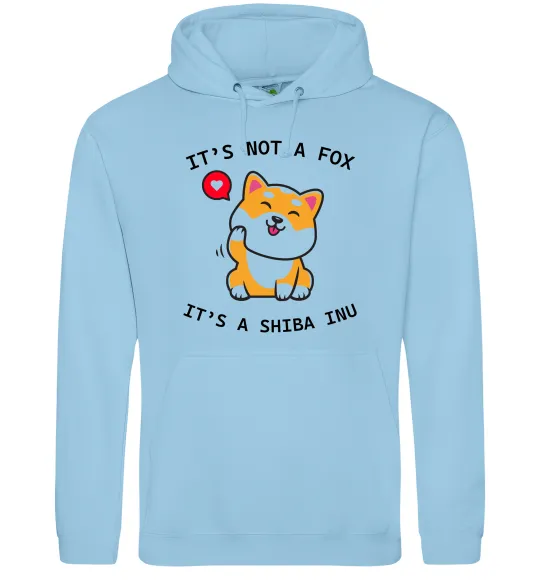 Мужская толстовка (худи) It`s not a fox it`s a shiba inu Голубой фото