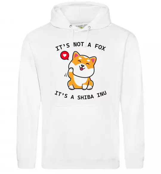 Женская толстовка (худи) It`s not a fox it`s a shiba inu Белый фото