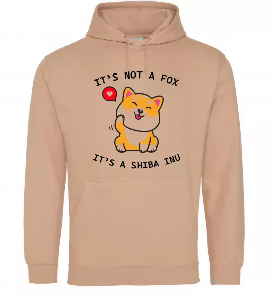 Женская толстовка (худи) It`s not a fox it`s a shiba inu Песочный фото