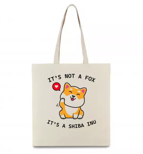 Эко-сумка It`s not a fox it`s a shiba inu Бежевый фото