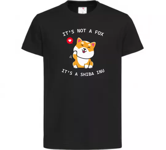 Детская футболка It`s not a fox it`s a shiba inu Черный фото